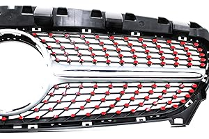 ‎FINEST FOLIA Kühlergrill Waben Aufkleber Dekor Zubehör Diamantgrill Urban Auto Autoaufkleber (Karminrot, W117 (K051))