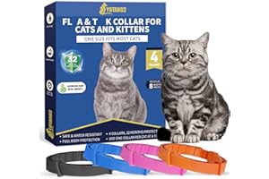 YOTANGO Cat Collar Repellent, 4 Pack Cat Collar-Built-in Pant-Based Formula Strong Repellency Slow Release, Pleasant Aroma, Waterproof (BlackBluePinkOrange)