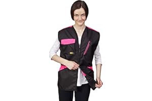 Dingo Dog Training Vest for Sports, Agility, Fetch, Obedience, Waterproof, Many Pockets for Toys and Snacks, 2-Way Zip, Drawstring at the Waist, Pink, Size M 16404-2