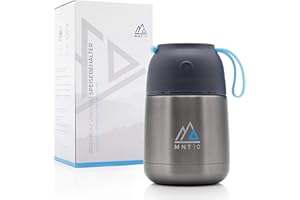 MNT10 Termiczny pojemnik na jedzenie 450ml & 650ml + Darmowa e-książka z 20 przepisami I Termiczna butelka na jedzenie I Idealna jako pojemnik na zupę, izolowany pojemnik (450 ml)