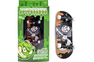 SPITBOARDS Jeu de touches Pro 34 mm x 96 mm (complet) | Plate-forme en bois véritable | Trucks et bagues verrouillables | Roues en polyuréthane avec roulements