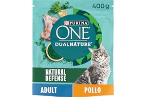 PURINA ONE Dualnature Crocchette Gatto Adult Ricco in Pollo e con Spirulina Naturale - 8 Pezzi