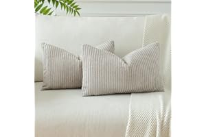 JOTOM Fodere In Velluto a coste Morbido Fodere Di Cuscino Decorativo Cuscino Fodere Per Cuscini Da Letto Per La Decorazione Della Casa Per Divano Camera Da Letto 40x60 cm Set Di 2 (Grigio Chiaro)