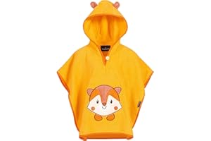 Morgenstern Badeponcho mit Kapuze Kinder Baby 1-5 Jahre Mädchen Jungen 100% Baumwolle Frottee OEKO TEX® Handtuch Badetuch Poncho Kapuzenhandtuch Bademantel