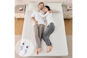 Bearhug Heizdecke 2 Personen 150x200cm Sherpa Weiß 200g/m² Ultraweich 45cm Tiefe 2 Zonen, 10 Stufen + Timer 12h CE Sicherheit waschbar