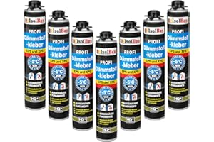 Isolbau B2 Dämmstoffkleber - 7 x 750 ml Perimeterkleber für EPS- & XPS-Platten - 1K PU-Klebeschaum für Fixieren und Isolieren