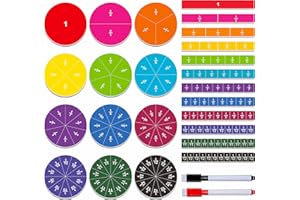 SpriteGru 175 Cercles et Bandes magnétiques de Fraction Arc-en-Ciel,2 Marqueurs, Apprentissage des Maths Outil Educatif pour l’Ecole Primaire Préscolaire