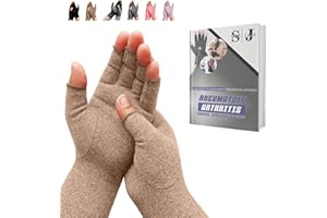 SyeJam Arthritis Gloves Fingerless- Rheumatoid Arthritis Compression Gloves for Pain Relief - Brown (S) 1 Pair