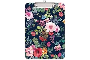 Hnogri Portablocco A4 plastica rigida, Fashion design clipboard a4, Tavolette per appunti e raccoglitori moduliDimensione lettera, Spring Flower