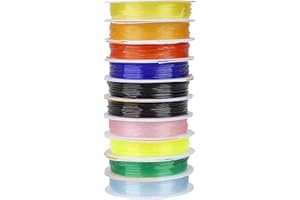QH-Shop Filo Gioielli 0.8 mm Filo Elastico di Cristallo di Colore Misto per Fare Perline Braccialetti e Collane Fai da Te 10 Pezzi