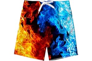 TUONROAD Niño Bañador Natación 3D Secado Rápido Ropa de Playa Hawaiano Pantalones Cortos con Bolsillos Laterales 5-16 Años