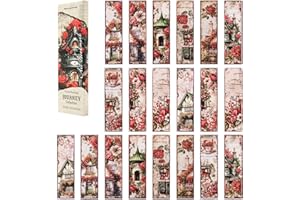 AVECMOI Set di 20 Segnalibri in Stile Vintage, Tema Viaggio, Segnalibri di Carta per Insegnanti, Studenti e Amanti dei Libri (Rosa)