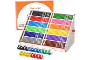 Shuttle Art 408 Pack Colouring Pencils Bulk, Coloured Pencil Set for School Plus 20 Sharpeners, 12 Colours School Pack Colouring Pencils for Kids, Class pack School Supplies