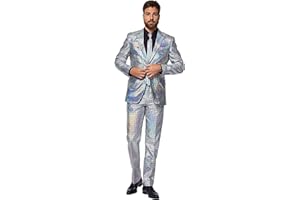 OppoSuits Herren Shiny Silver Business-Anzug Hosen-Set