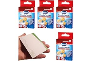 Figo Boîte de 20 pansements ronds Couleur chair Avec bloc-notes Varivendo (80 pansements)