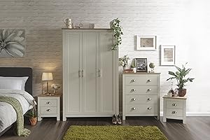 GFW - The Furniture Warehouse Lancaster Grey or Cream Bedroom Sets - 3 or 4 Piece (4 Piece, Cream)