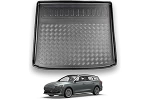 Nomad Boot Liner Compatible with Ford Focus 2018+ [Estate] Recyclable Plastic (PE) Boot Floor Upper Position Tailored Fit Car Floor Guard Tray Black Fitted Dog Friendly Waterproof with Raised Edges