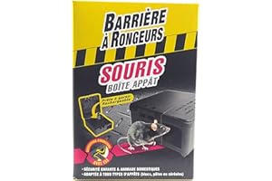 BARRIERE A RONGEURS Boîte appât Souris, Prête à garnir et rechargeable, Clé incluse, BARBOITSOU