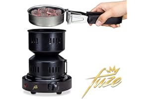 COBUS Fuze Kohlegrill Shisha Schwarz – tragbarer Kohlekorb mit Shisha Zange | 150cm Kabel Shisha Kohleanzünder | DAS Shisha Zubehör | Elektrischer Kohleanzünder Shisha Kohle | Kohlenanzünder | Shisha grill