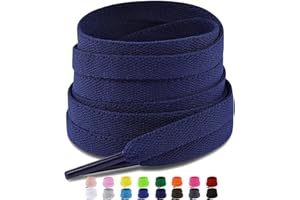 ‎PUZEAM Puzeam 2 Paar Premium Schnürsenkel flach reißfest Schuhbänder 8 mm breit Ersatz Schnürsenkel für Sneakers, Turnschuhe, Sportschuhe