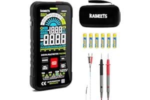 KAIWEETS Multimètre Numérique à Plage Automatique TRMS 10000 Comptes, Multimètre Digital, Ampèremètre, Ohmmètre, Voltmetre, Mesure de Courant Tension Résistance Continuité Capacité Diode Fréquence