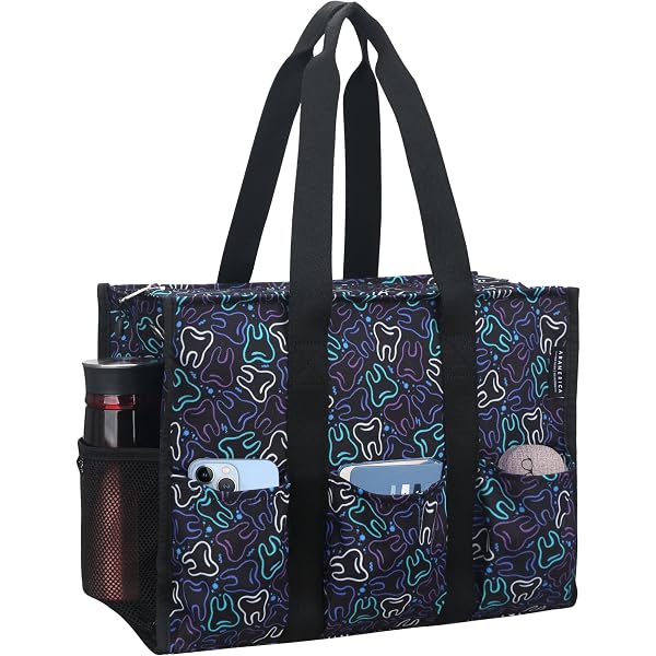 Borsa Tote Per Infermieri In Tela Impermeabile - Grande Capienza Con 15 Tasche E Tracolla - Zainetto Clinico Per Studenti E Professionisti Sanitari - XL - 4
