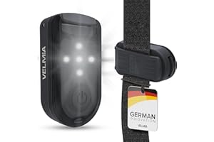 Velmia Lampe Running Lot de 2 - Lampe Clip Ultra-Visible pour Enfants, Sacs, Poussettes, avec 6 Modes & Mémoire - Lampe Footing Fixation par Clip Anti-Casse Et Bande Velcro Incluse