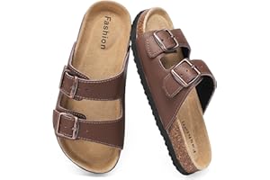 Pelbiuqik Sandalias de Verano para Niños de Corcho, Ajustables, Unisex, Ligeras y Cómodas para el Verano