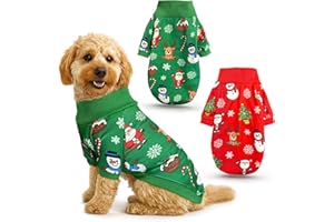 BLUE PLANET FANCY DRESS Pack of 2 Dog Christmas Jumpers (XXL) Red and Green Soft Stretch Winter Coat Sweater Outfit S-XXL Available for Dogs Puppy Apparel Cat Costumes