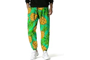 MakingDa Pantaloni Sportivi Uomo Cotone con Coulisse Elastica Lunghi Jogging Stampa Leggeri Larghi Harem Pantaloni Bloomers Dance Beach Yoga Lavoro Casual