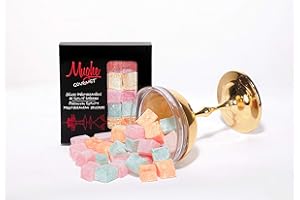 Mughe Gourmet Loukoums Boîte élégante de bonbons délice turcs - 200g-20pc - Halal, Vegan - Saveurs de fruits : rose, fraise, citron, orange, menthe - Cadeaux pour occasions spéciales, fête des pères