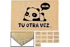 LUCA HOME - Felpudo Entrada casa Original y Divertido de Coco Natural - Felpudo Oso Panda 33x60 - Ideal para Puertas de Exteriores Cubiertas, pasillos y entradas de hogares