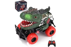 KURENY Dinosaurier Spielzeug, Dinosaurier Auto Spielzeug, Ferngesteuerte Auto Kinder, Spielzeugautos Geburtstag Geschenke für Jungen Mädchen ab 3 4 5 6 7 Jahre, Weihnachten Geschenke für Jungen