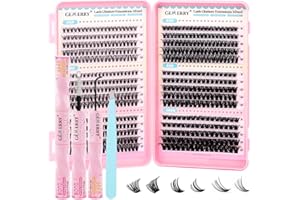 GEMERRY 600PCS Ciglia Finte Ciuffetti Kit 30D-100D Lash Clusters Extension Ciglia Fluffy Eyelashes Extension Fai Da Te Volume Eyelashes per Principianti Naturali Lashes
