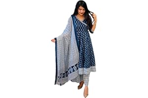 VASTRAGHAR Kurta-Set für Damen, indische Tunika, Oberteile, Baumwolle oder Viskose, Kurti mit Palazzo-Hose, Partykleidung - Beige