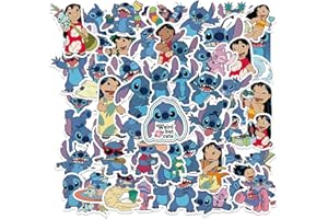 LLDGZ 50PCS Lilo & Stitch Stickers for Water Bottles,Gifts Cartoon Stickers,Vinyl Waterproof Stickers for Laptop,Bumper,Water Bottles,Computer,Phone,Hard hat,Car Stickers and Decals (LS)