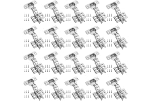 APACALI 20 PCS Half Overlay Kitchen Cupboard Hinges, Kitchen Cabinet Hinges with Screws, Cabinet Hinge, Soft Close Hinge for Kitchen Cupboards, Bathroom, Bedroom, Dining Room, Silver
