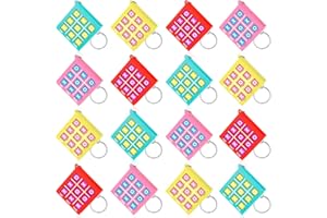 Otuuz Llaveros de Tres en Raya para Niños de 8 a 12 Años Llaveros de Tic Tac Toe Mini Clips de Mochila Regalos de San Valentín, Fiesta, Cumpleaños para Niños(Color Macarrón,16)