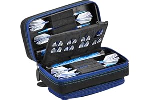 Casemaster Plazma Pro Darttasche für 6 Dartpfeile mit weicher und Stahlspitze, verfügt über eine große Fronttasche für Mobile Geräte, integrierte Aufbewahrungsröhren und Taschen für Flüge, Spitzen,