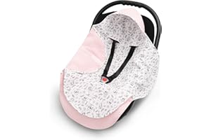 EliMeli Copertina per ovetto, 100% cotone, leggera, per seggiolino auto, in tessuto a nido d'ape e mussola, per l'estate e la primavera, universale, ad esempio Maxi Cosi (rosa - bradio)