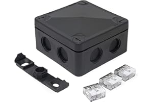 ARMAKIT IP66 External/Outdoor Waterproof Junction Box (86x86x50mm +Connectors)