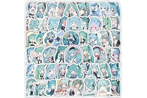 KEULABLEN Hatsune Miku Stickers, 100Pcs Japanese Anime Stickers, Graffiti Waterproof Vinyl Stickers for Car Phonec Computer Guitar Luggage Skateboard, Teens