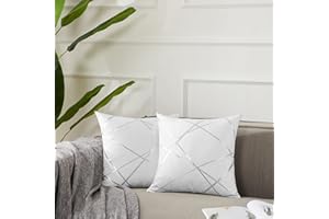 GIGIZAZA Cojín Funda de Cojine 45x45 cm Blanco Funda de Almohada del Sofá Cojín Funda Decoración Almohada Caso de la Cubierta 2 Paquetes