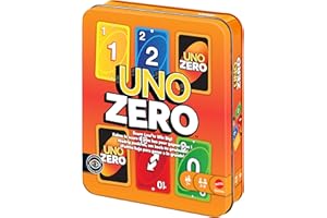 Mattel Games - UNO Zero, Nuova Versione dell'iconico Gioco in Scatola Colorata, Arriva a Zero e Vinci, Blocco segnapunti Incluso, 2-8 Giocatori, Giocattolo per Bambini, 7+ Anni, JLK16
