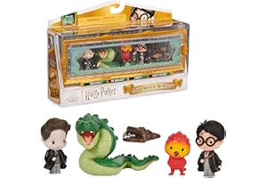 Wizarding World Harry Potter - Micro Magical Moments, zestaw upominkowy, komnata horroru z Harrym Potterem, Tomem Riddlem, bazyliskiem, Fawkes i skrzynką, dla dzieci od 6 lat, artykuł dla fanów