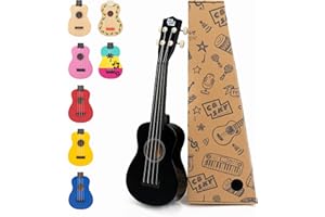 CB Sky Soprano Ukulele 53cm Anfänger, Schüler Hawaiian Gitarre (Black) 3-5 5-9 Jahre alt