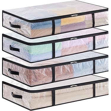 Borse Trasloco AiQInu 72L Trasparenti - 2 Pezzi, Impermeabili, Con Cerniere E Manici, Per Vestiti E Oggetti - Foto 4