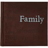 Pioneer Familie Text Design gen&auml;ht Velourslederimitat Cover Foto Album, braun