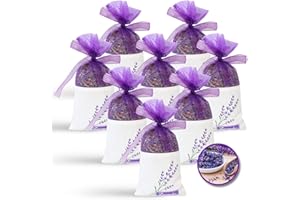 DERDUFT Lavender Sachets Bags, Dried Lavender Flowers Sachets, Moth Repellent Deodorizer, Closet Freshener for Drawers, Wardrobe, Cars