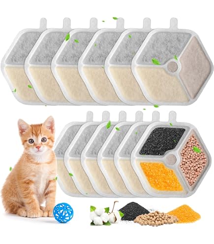 4x Ersatzfilter Für Kactoily Katzenwasserbrunnen (3-in-1) – Passt Auf Modell PQ-T-001